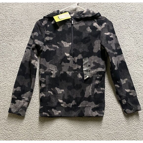 Boy’s All in Motion GREY CAMO 1/4 Zip Hoodie Sweatshirt Fleece Medium New - Picture 1 of 8